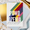 Personalizowana Kolorowa kartka z napisem POWODZENIA - All the best